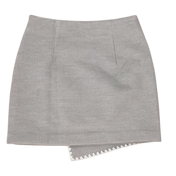 NWT FALL 2025! COMMENSE lt gray felt mini skirt white… - Picture 3 of 6